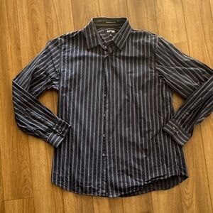 Apt. 9 Men's Dark Blue Pinstripe Button Down Shirt